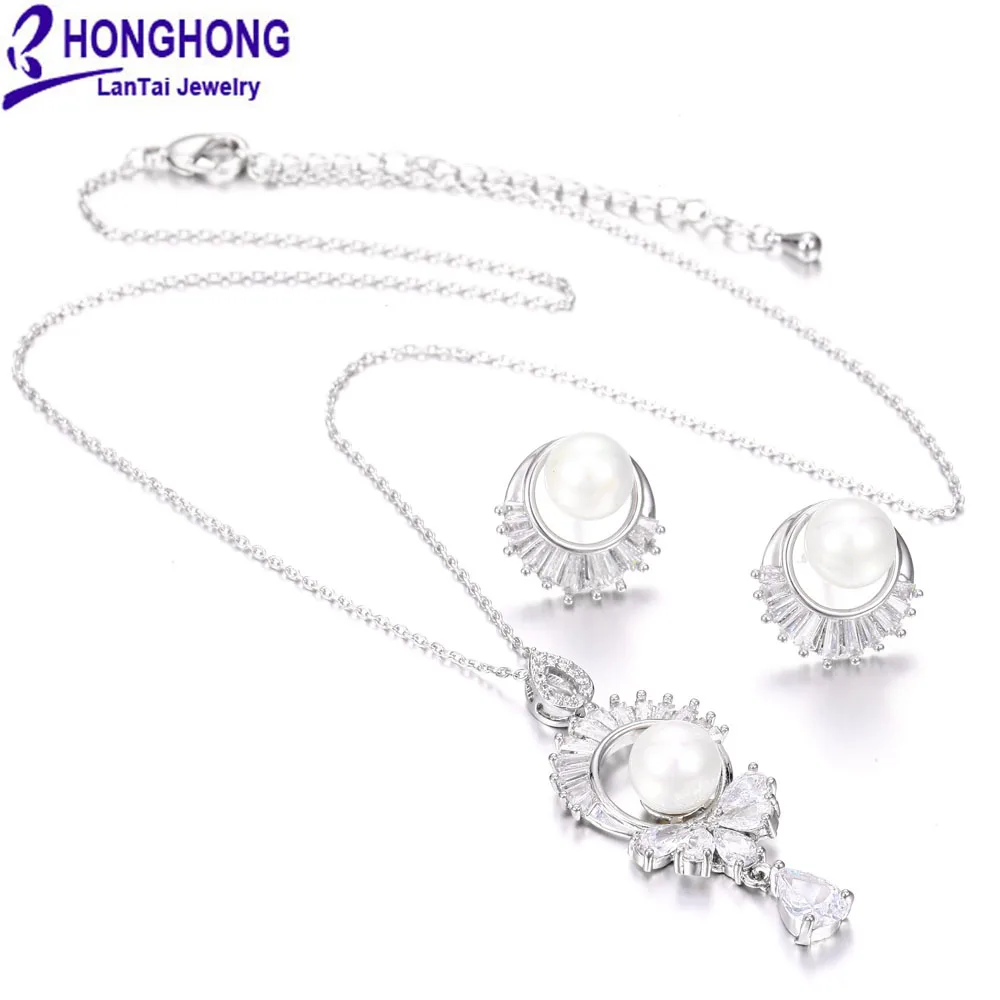 HONGHONG bisuteria кубического циркония комплекты из серег и ожерелий популярные серьги