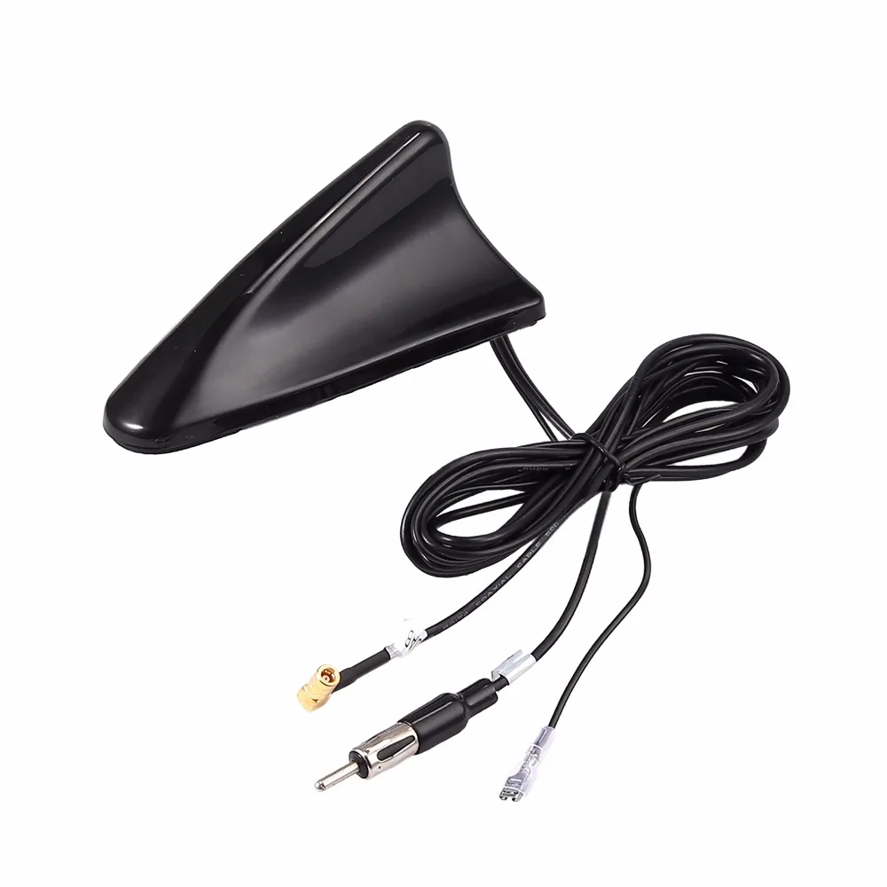 Justech FM Dachantenne Antenne Shark Design Aktiv SMB Kupplung DIN Stecker 5m для sony Pioneer Kenwood DAB радиосигнальные антенны