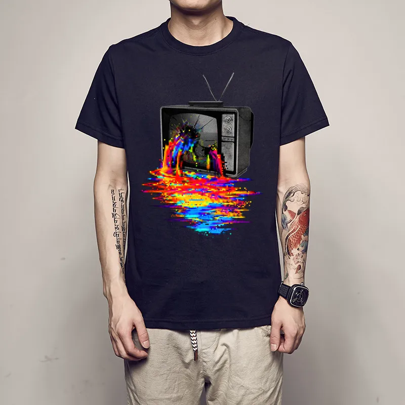 Funny T Shirts Men Summer Fashion 3d Printed Tshirt Casual Novelty Short Sleeve O-neck T-shirt Pixel Overload Cotton Tops Tees | Мужская