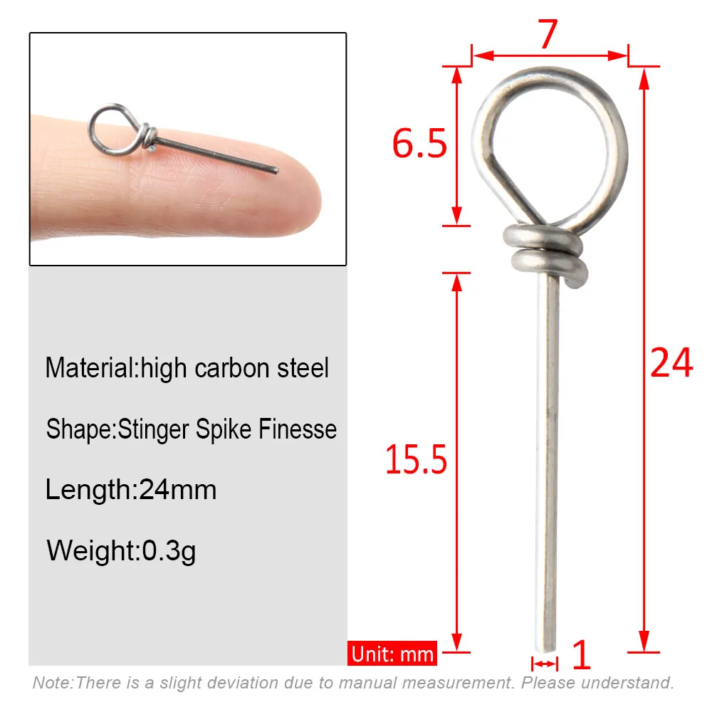RoseWood 100pcs/lot Stinger Spike Finesse Stainless Steel soft bait Latch pin rigs Connector Needle Pins Hook Accessories | Спорт и