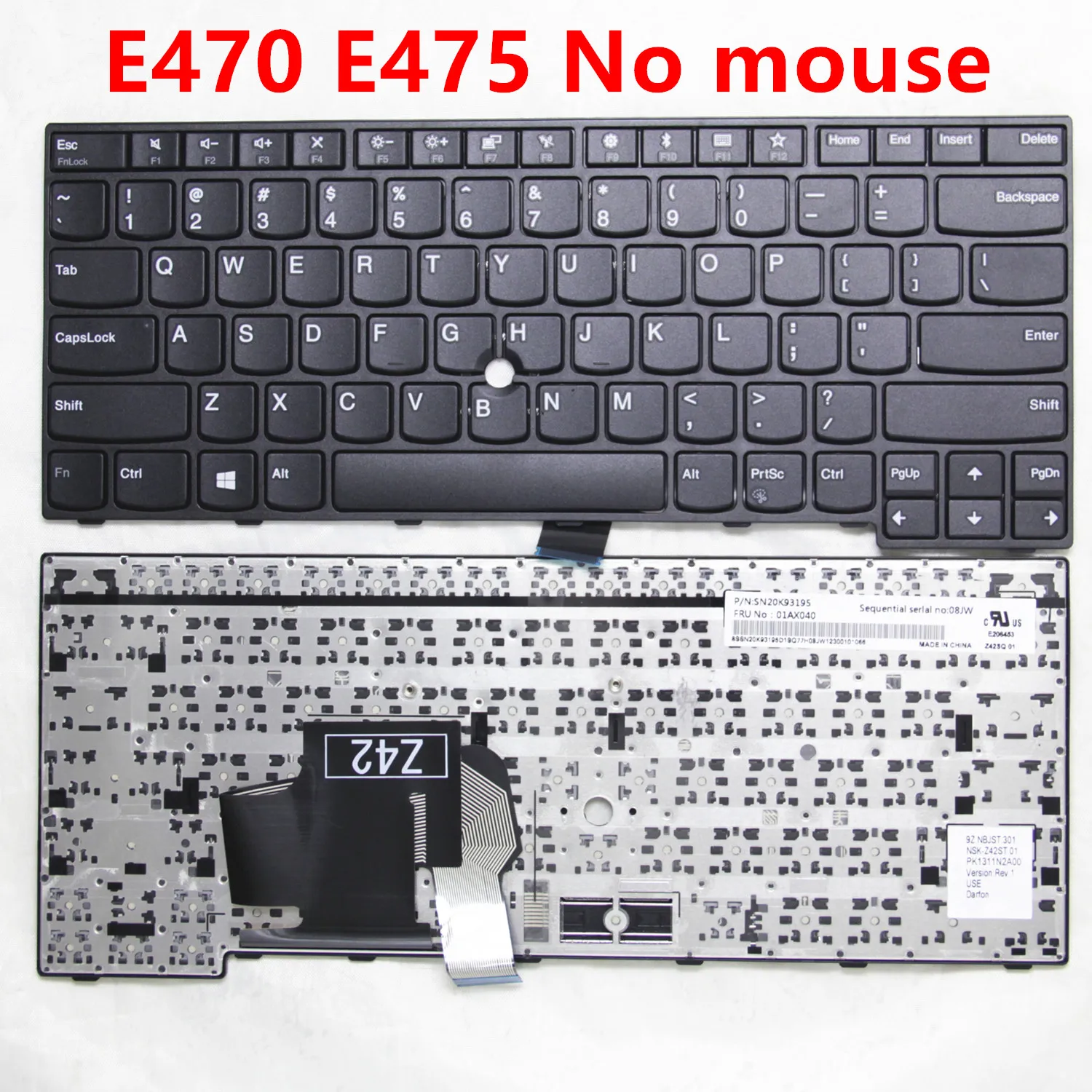 100% новая Оригинальная клавиатура США для Lenovo Thnikpad E450 E455 E460 E465 W450 E470 E475 английская