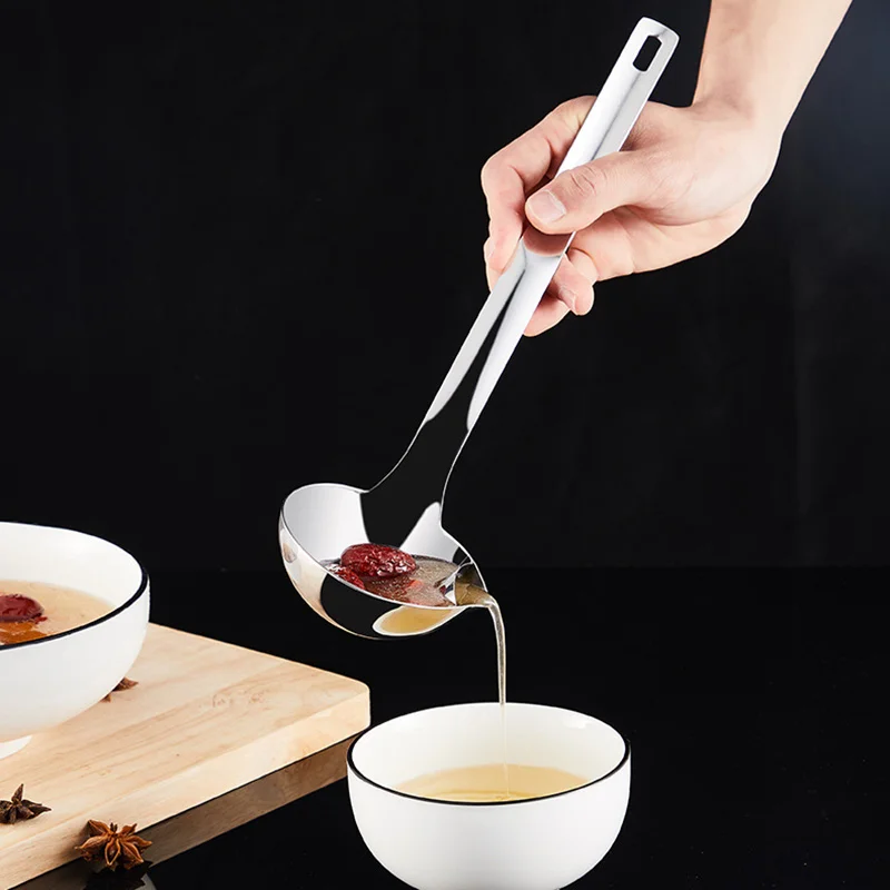 

304 Stainless Steel Oil-Water Separation Spoon Grease-Proof Spoon Household Drink Soup Filter Oil Spoon Kitchen Skimmer Oil Soup