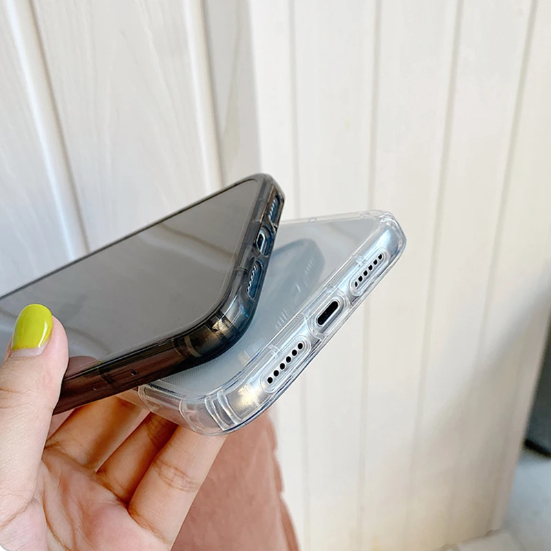 

Luxury Clear Silicone Airbag Shockproof Phone Case For iPhone 11 12 Pro Max Mini X Xs XR 7 8 Plus SE 2 Camera Protection Cover