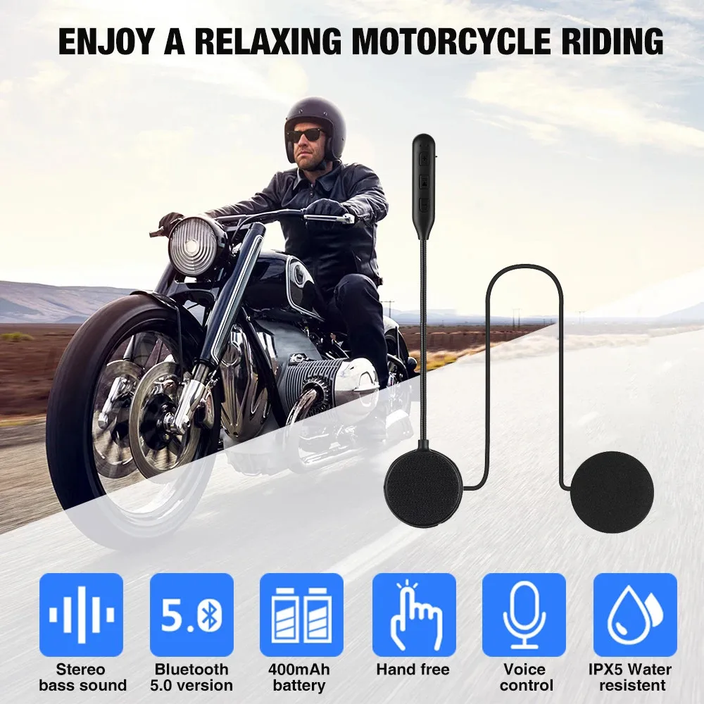 Беспроводная Bluetooth-гарнитура для мотоциклетного шлема с микрофоном | Автомобили