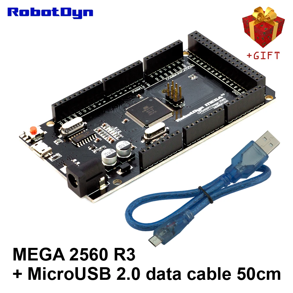 Mega2560 R3 CH340G/ATmega2560 16AU + USB 2 0 кабель для передачи данных (50 см). Совместимость с Arduino Mega