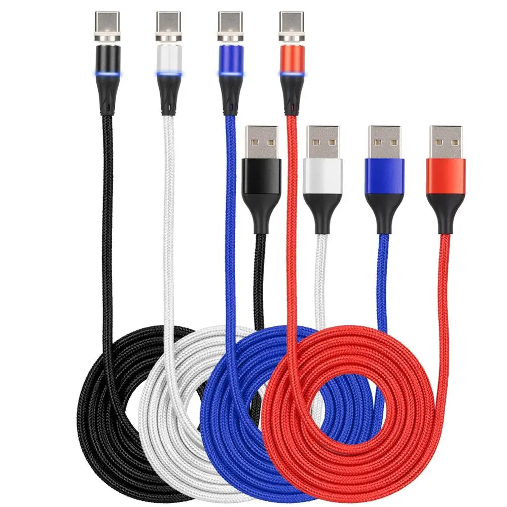 Плетеная нейлоновая вращающаяся на градусов круглая головка 3A Магнитная кабель