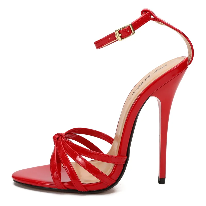 Пикантные женские сандалии на высоком каблуке (13 см) гладиаторы с ремешками