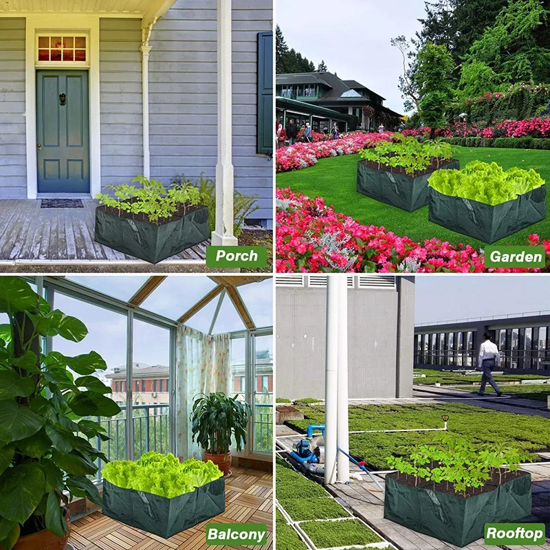 4 упаковки тканевых приподнятых садовых кроватей разделенных сетки квадратный