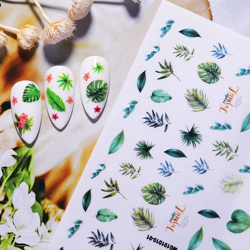 1 лист 3D стикер для ногтей Маргаритка красочный цветок и шаблон переводные