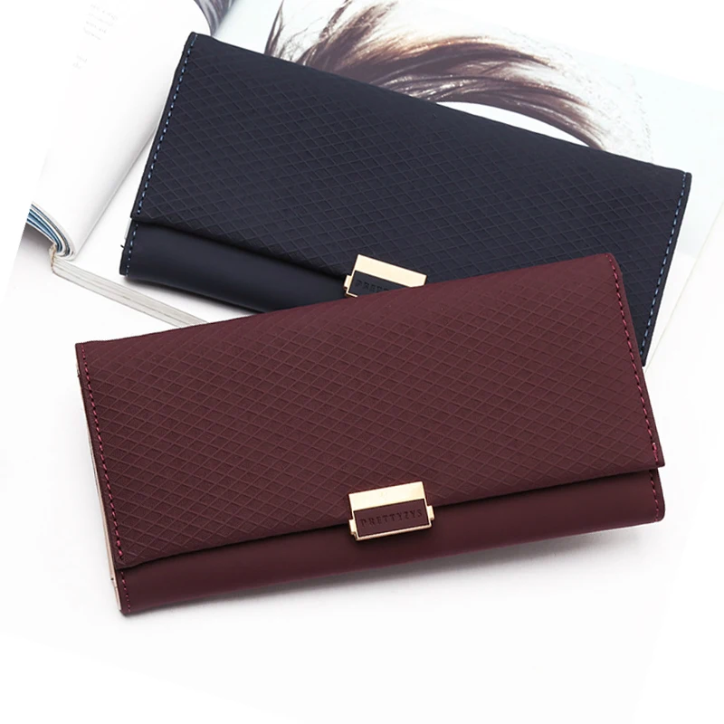 Для женщин Длинная Сумочка для денег на застежке элегантная женская кредитница