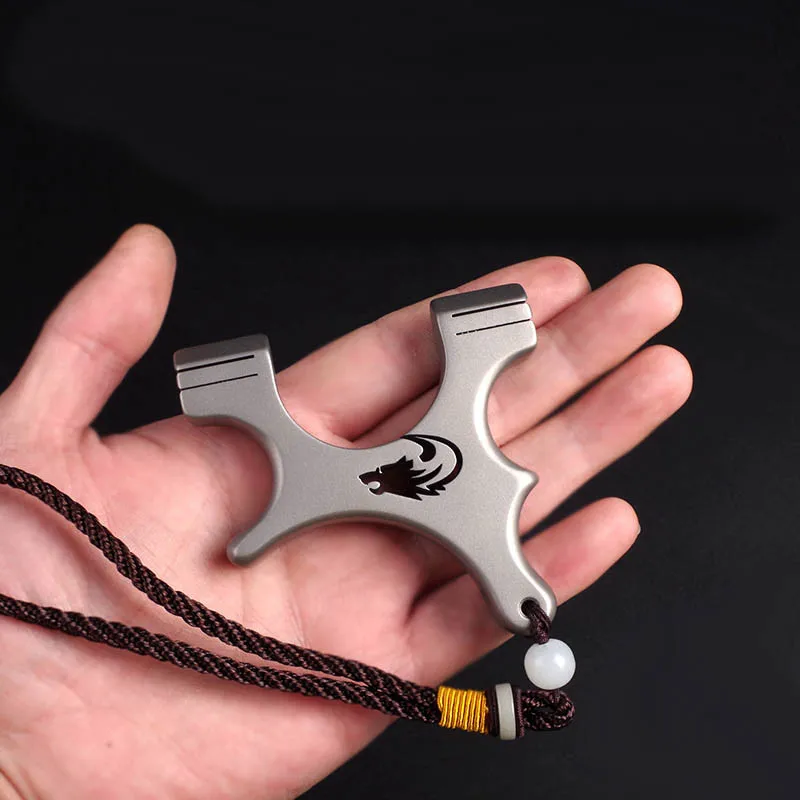 

Tc21 Titanium Alloy Slingshot Flat Rubber Band Handmade Mini Slingshot High Quality Pocket Slingshot Shooting Hunting