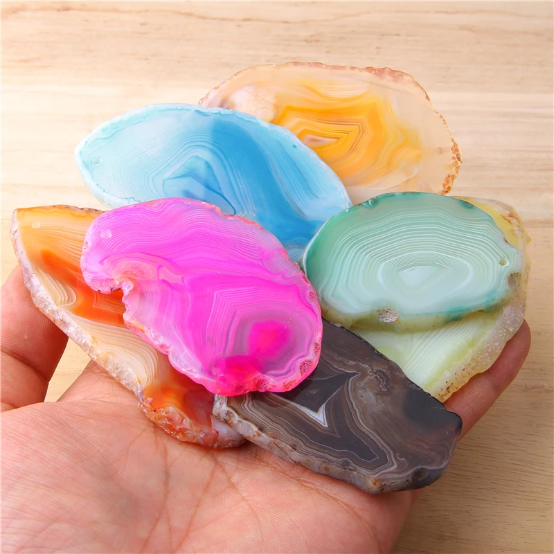 7 шт. неправильные Агатовые слайсы ювелирные изделия натуральные каменные