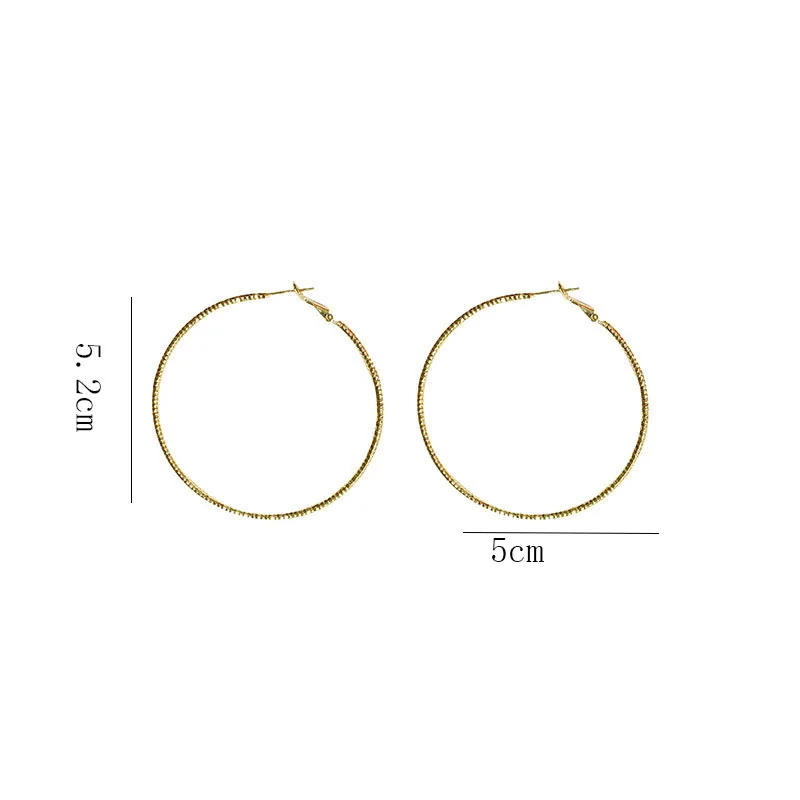 

New Fashion Big Hoop Earrings Temperament Earrings Shiny Starry Large Circle Earrings for Women Girl Party Jewelry Gift