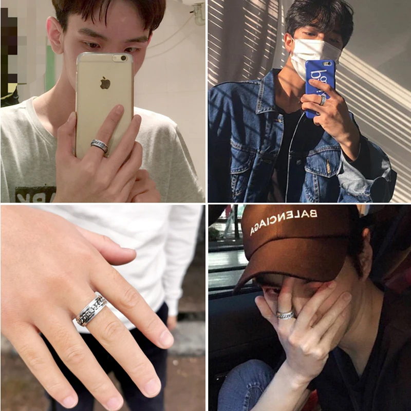 Кольцо для беспокойства из нержавеющей стали женщин луна звезда цепь Спиннер