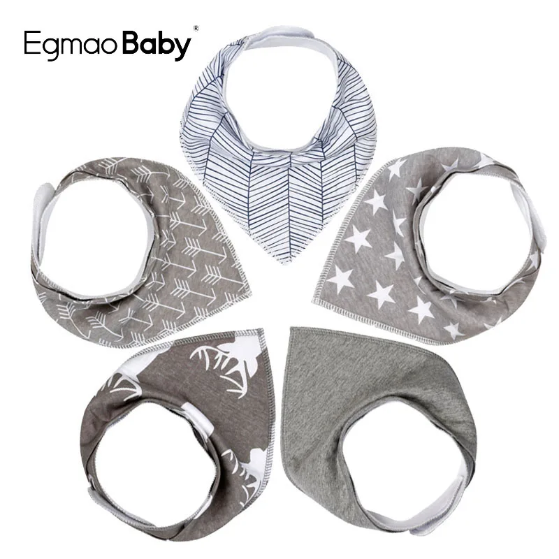 

Baby Bandana Drool Bibs for Girls and Boys, 5 Pack Soft and Absorbent Cotton Bandana Bibs for Drooling and Teething, Unisex Bibs