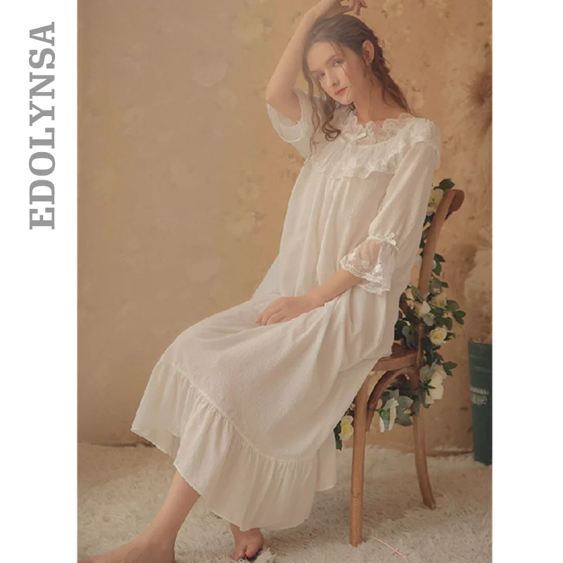 2021 винтажная Кружевная летняя Пижама с оборками Женская домашняя одежда в стиле