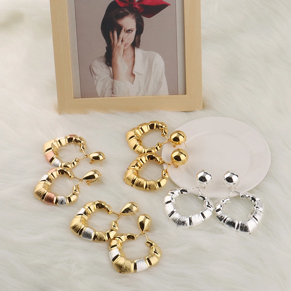 

Brazilian Gold Color Jewelry Set For Women Necklace And Earring Set Silver Plated Jewelry Earrings 2021 Trendy Christmas Gift