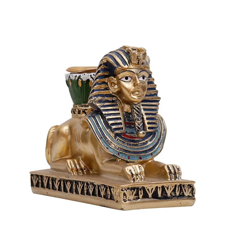 Античный Египетский Anubis God Cat Sphinx Nefertis Ароматерапевтический подсвечник украшение