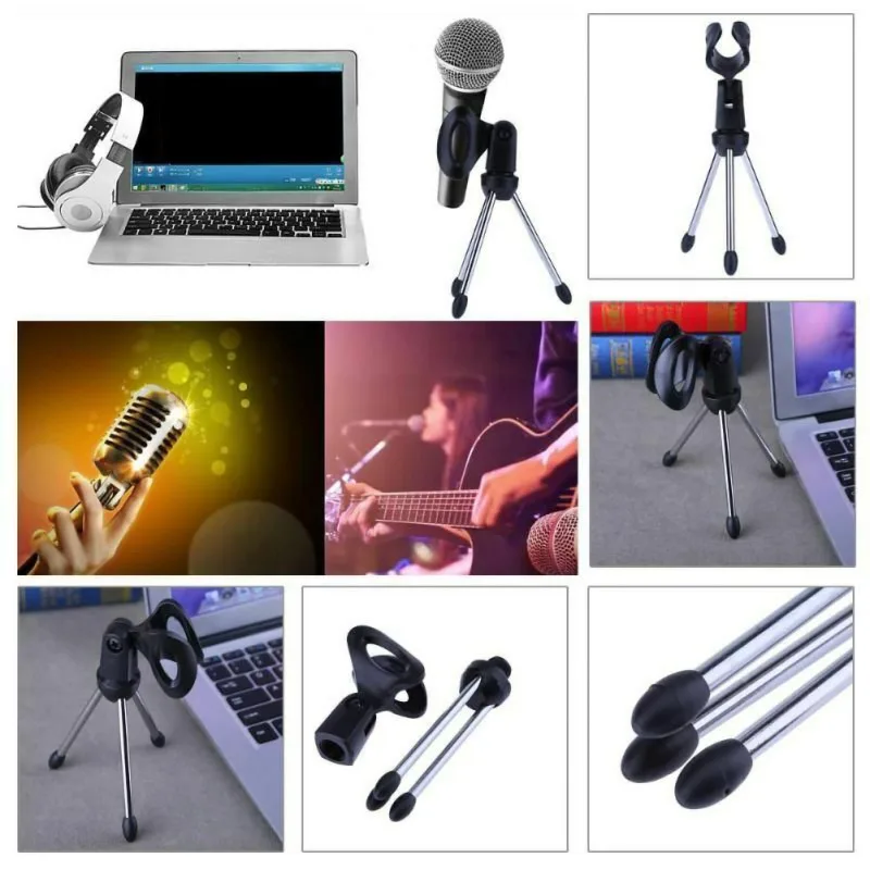 professional Mini Microphone Tripod Stand Holder Stage/ Table Small MIC Stabilizer For Live Streaming | Электроника