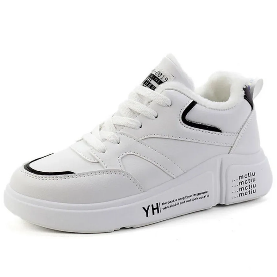 Женские зимние ботинки на плоской подошве теплые ботильоны платформе сезон