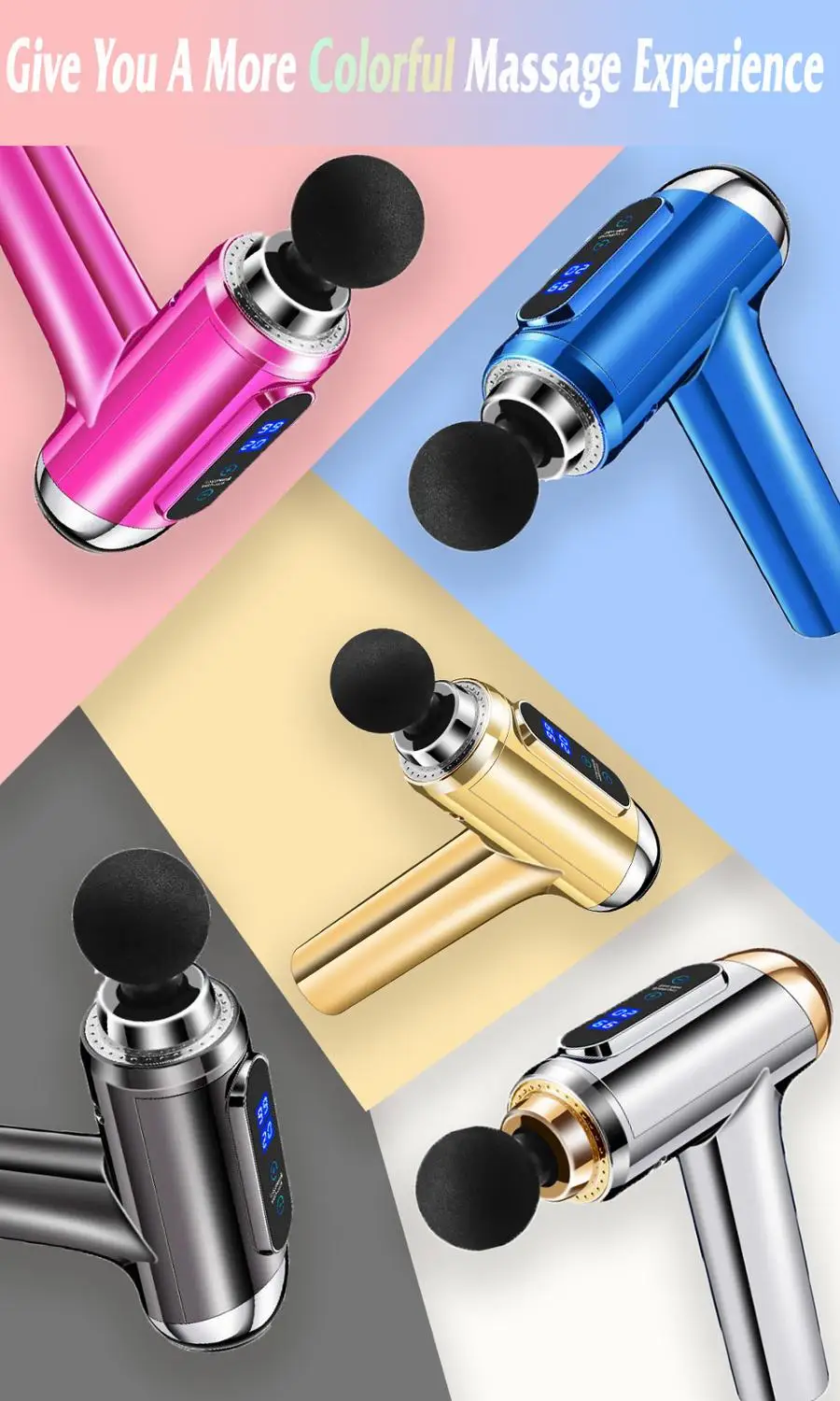 

Massage Gun Muscle Massager Deep Tissue Portable Handheld Electric Body Massager Sports Super Quiet Brushless Motor Cordless