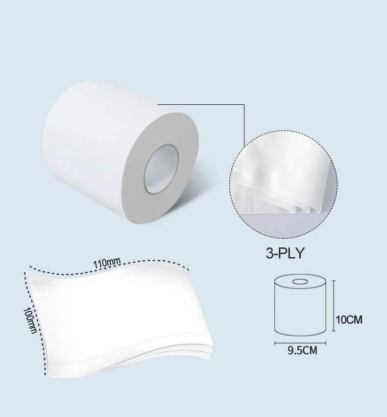 

ZK50 10 Rolls Of Toilet Paper Super Soft SSuper Strong Clean Touch Toilet Paper Family Size Large Roll 3-layer Standard Rolls