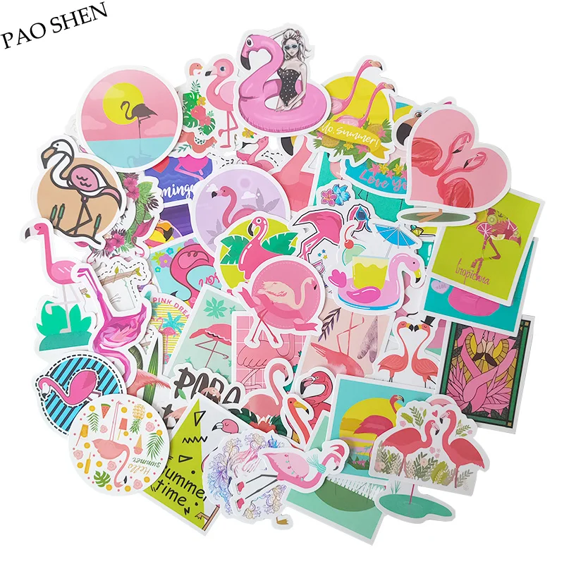50 шт. ПВХ красивый Famingo клевый стикер Детская творческая наклейка DIY портфель для