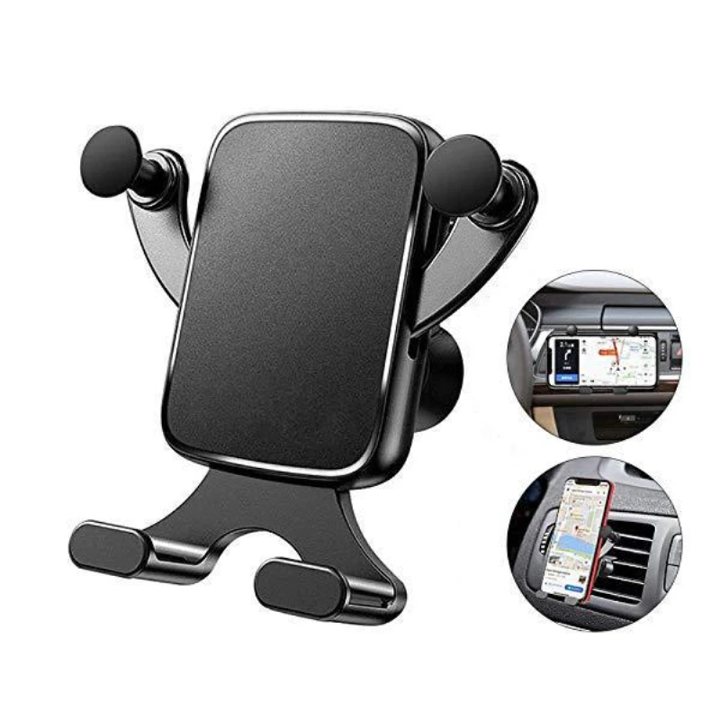 

Horizontal And Vertical Screen Gravity Bracket Car Phone Holder Metal Universal Air Outlet Multi-Function Aluminum Alloy