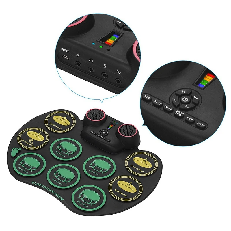 Набор силиконовых барабанных дисков с 10 встроенными двойными колонками и