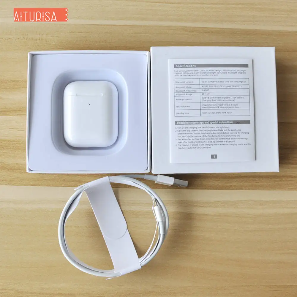 white I200 tws 1:1 copy Air 2 беспроводные Bluetooth наушники всплывающее в уши Обнаружение наушников микрофон вызов с зарядной коробкой pk i500 i80 i90 - Цвет: white