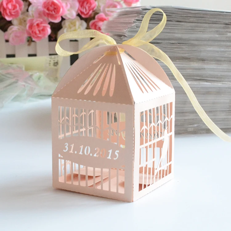 

Birdcage laser cut wedding birthday party return gifts box