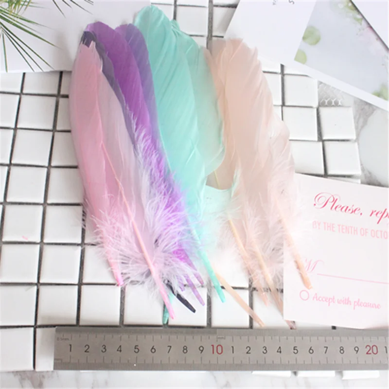 Натуральные гусиные перья с твердым стержнем для рукоделия Шлейфы 6-8 дюймов/15-20