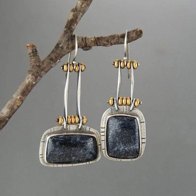 Модные женские асимметричные серьги с камнями черного цвета Женские Простые