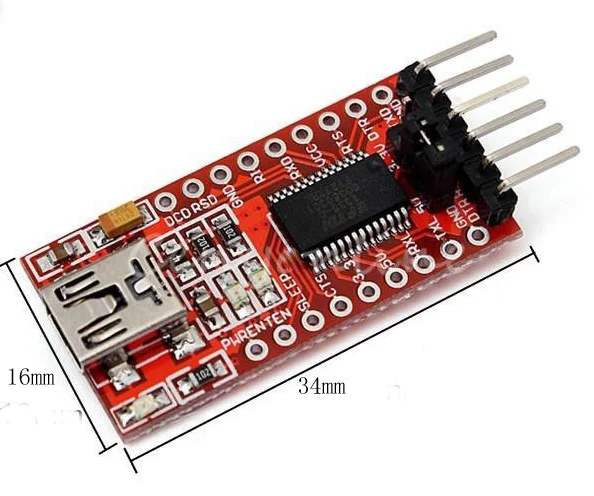 

Последовательный модуль адаптера FT232RL FTDI USB 3,3 В 5,5 В к TTL, мини-порт, оптовая продажа, электроника