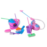 9pcsset mini pretend play mop broom toys cute kids cleaning furniture tools kit lovely doll house clean toys