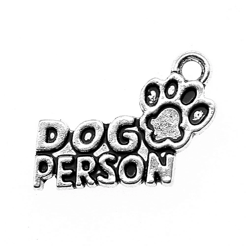 

10Pcs 18x13mm Dog Person Paws Charms Hand Made Jewelry Findings For Jewelry Making Antique Silver Color Alloy Charms