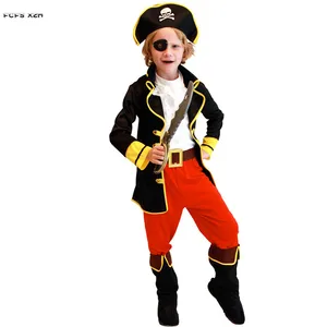 M-XXL маскарадный костюм пирата с изображением одного глаза для мальчиков; Детский костюм капитана на Хэллоуин; Карнавальный костюм Пурима для сцены; Праздничное платье для ролевых игр