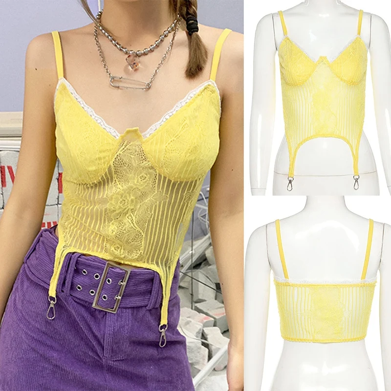 

Женская майка, простая повседневная Однотонная футболка с кружевным переплетением и открытой спиной, модная трендовая Сексуальная женская...