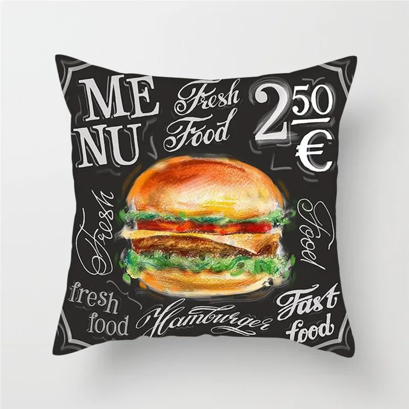 Fuwatacchi серии продуктов питания Чехлы для подушек кофе гамбергер вино пирог сок