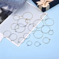20pcsset round big circle earring stainless steel gold earrings wire hoops connector diy jewelry making findings ear women gift