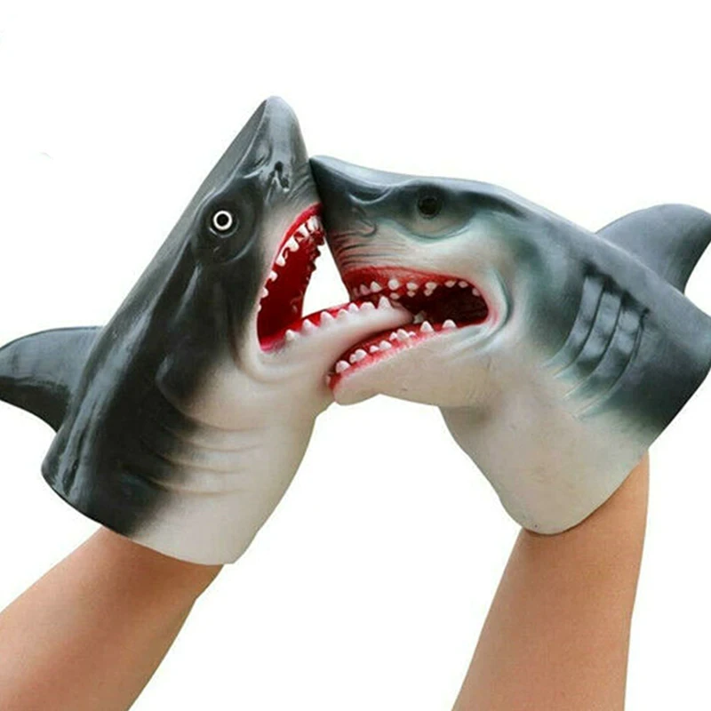 

1Pc Shark Hand Puppet Head Animal Gloves Hand puppet Simulation Shark Model Figure Toy For Kids Gift Jokes Game Cosplay