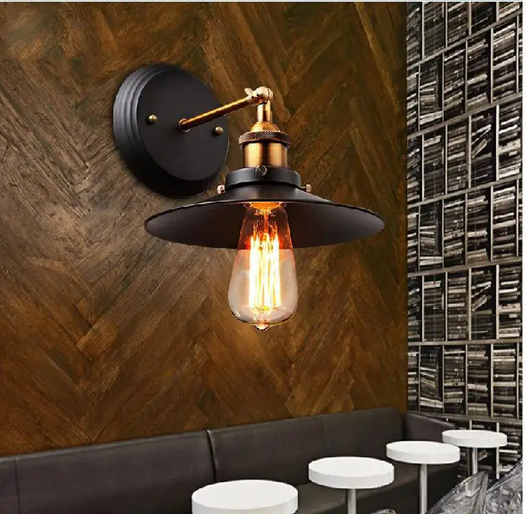 Прикроватная антикварная настенная лампа в американском стиле E27 с одной