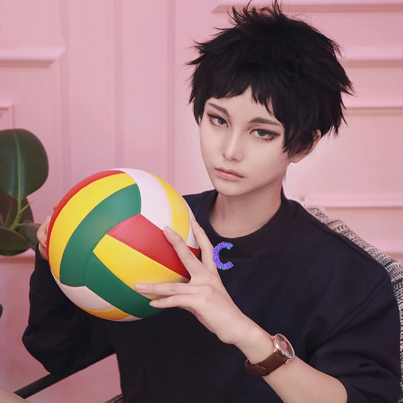 Keiji Akaashi короткий черный косплей парик Haikyuu! Термостойкий для косплея из