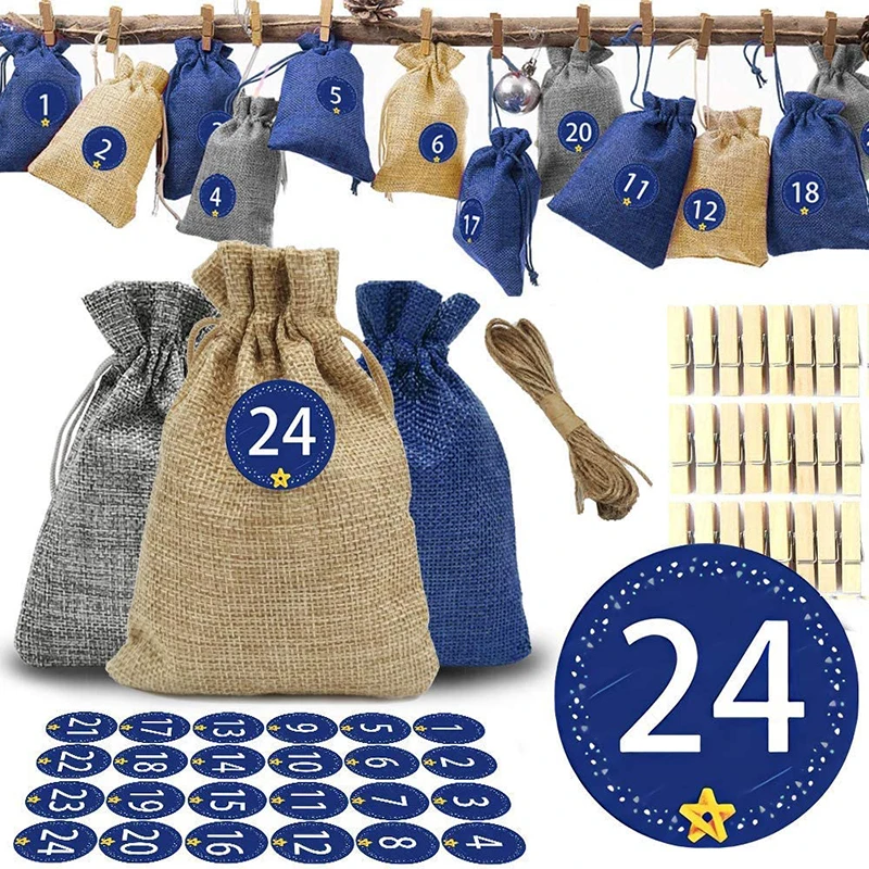 24 шт./упак. Винтаж натуральный в декорированном мешковиной горшке подарок