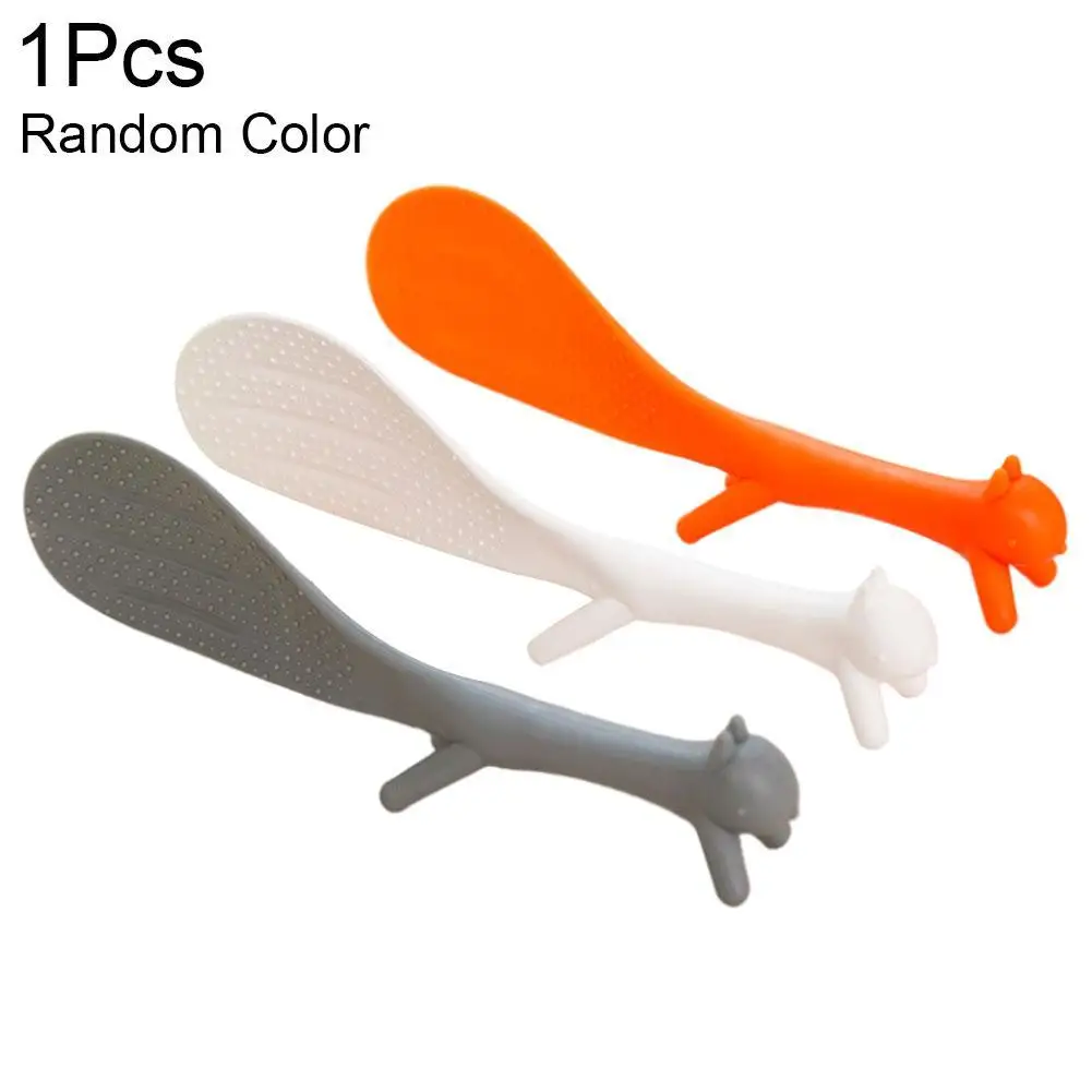 

3 Colors Cartoon Squirrel Spoon Non Stick Rice Paddle Ladle Lovely Meal Spoon Cooking Tools Kitchen Accessories Random Wholesale