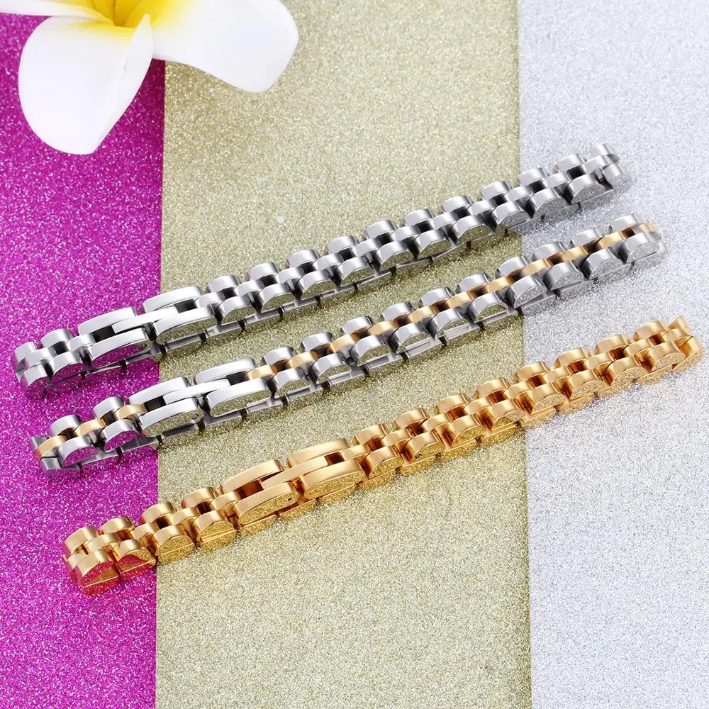 Роскошный браслет из нержавеющей стали 7 5 мм мужской золотой для часов