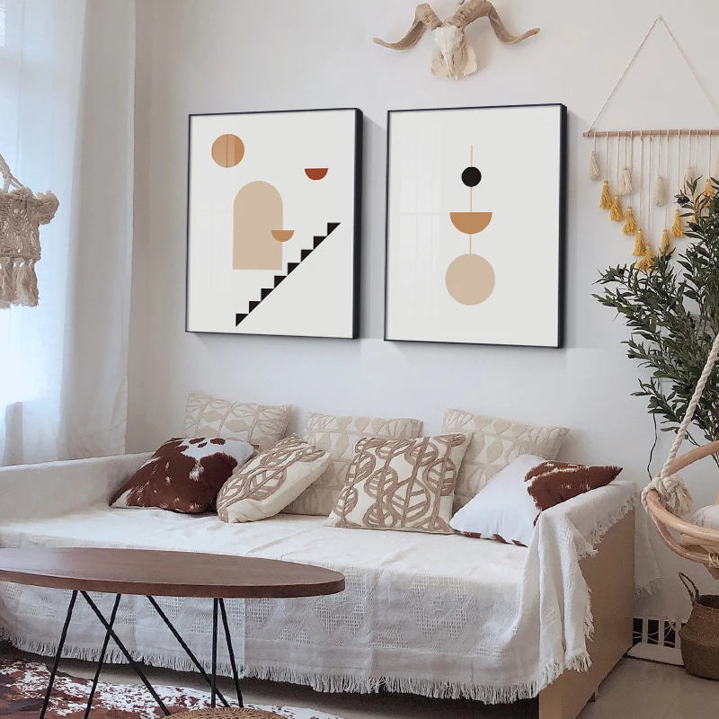 

Modern Colorful Abstract Geometric Wall Art Canvas Painting Minimalist Picture Creativity Posters and Prints Gallery Home Decor