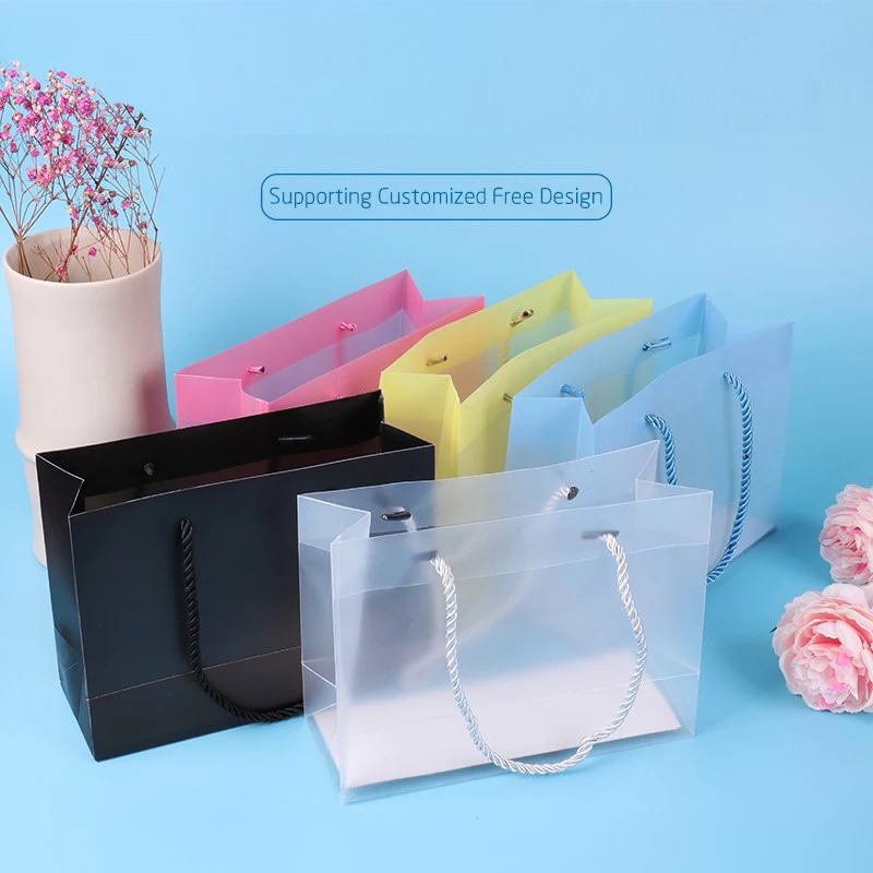 Матовая прозрачная сумка тоут из полипропилена пластиковая упаковочная коробка