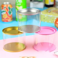 transparent film round pry lid biscuit candy tin storage box snack dried fruit dessert cookies box home organizer gift packaging