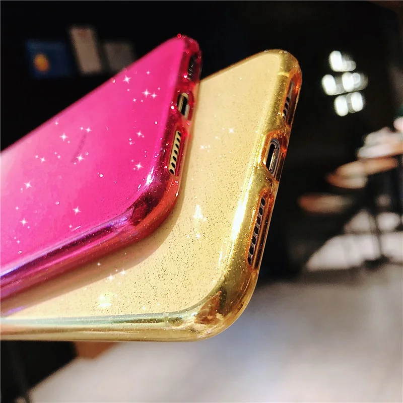 Блестящий градиентный цветной чехол для телефона iPhone 11 Pro X XR XS Max 7 8 Plus 6 6S Coque